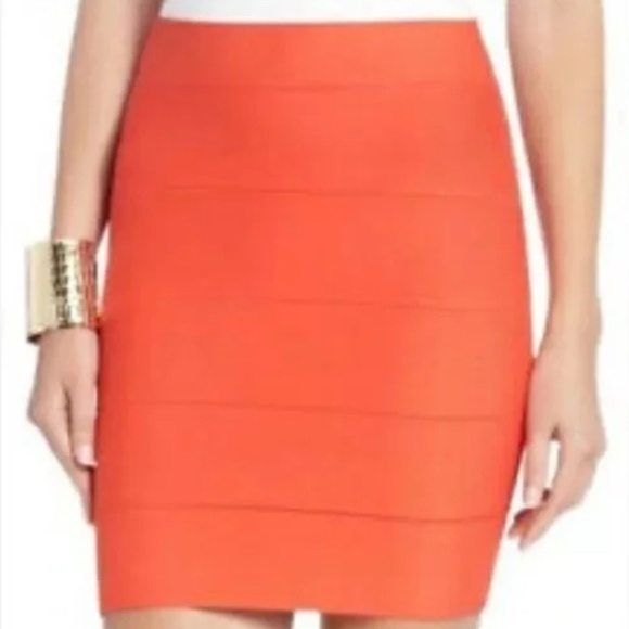 BCBGMaxazria Simone Stretch Bandage Skirt Medium Coral - Picture 5 of 11